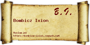 Bombicz Ixion névjegykártya
